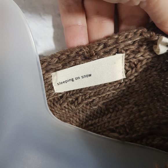 Sleeping On Snow Cable Knit Button Shrug - Picture 3 of 6